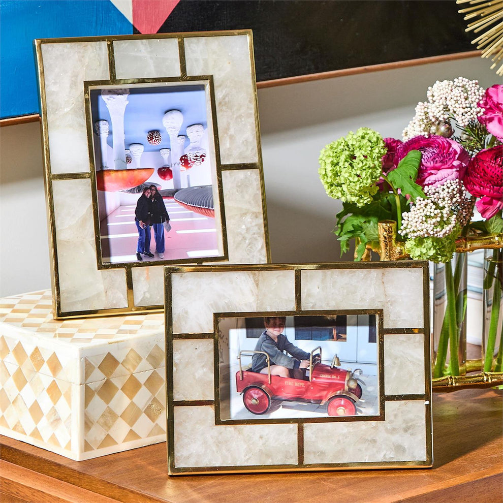 White Quartz Photo Frame Incl 2 Sizes Set Of 4 By Tozai Home | Frames | Modishstore - 4