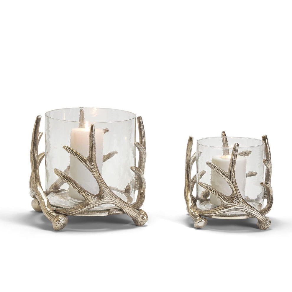 Silver Antler Candleholder & Glass Votive Set Of 4 By Tozai Home | Candle Holders | Modishstore - 3