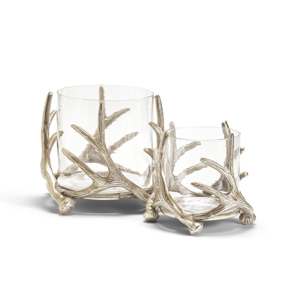Silver Antler Candleholder & Glass Votive Set Of 4 By Tozai Home | Candle Holders | Modishstore - 4