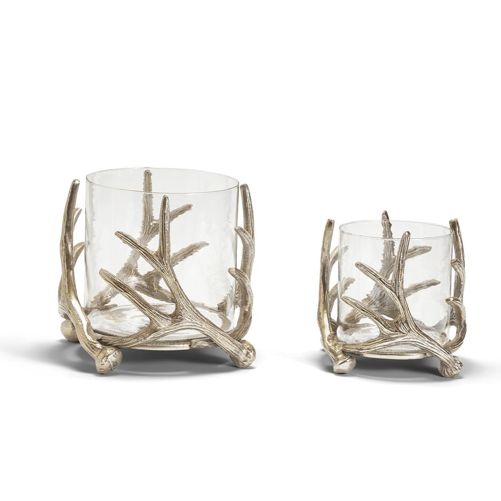 Silver Antler Candleholder & Glass Votive Set Of 4 By Tozai Home | Candle Holders | Modishstore - 2