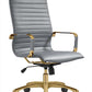 LeisureMod Harris High-Back Leatherette Office Chair With Gold Frame | Office Chairs | Modishstore - 2