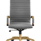 LeisureMod Harris High-Back Leatherette Office Chair With Gold Frame | Office Chairs | Modishstore - 3
