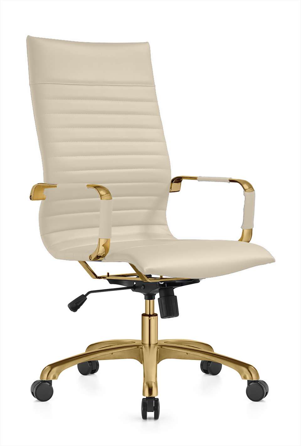 LeisureMod Harris High-Back Leatherette Office Chair With Gold Frame | Office Chairs | Modishstore - 5