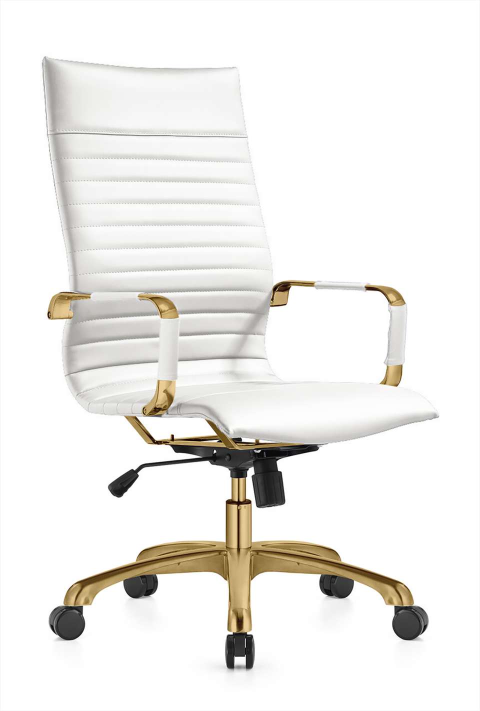 LeisureMod Harris High-Back Leatherette Office Chair With Gold Frame | Office Chairs | Modishstore - 8