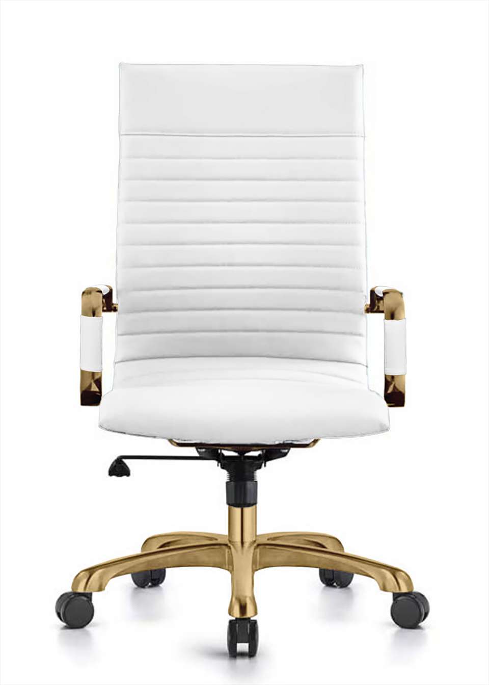 LeisureMod Harris High-Back Leatherette Office Chair With Gold Frame | Office Chairs | Modishstore - 9