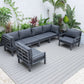 LeisureMod Hamilton 6-Piece Aluminum Patio Conversation Set With Cushions | Outdoor Sofas, Loveseats & Sectionals | Modishstore - 2
