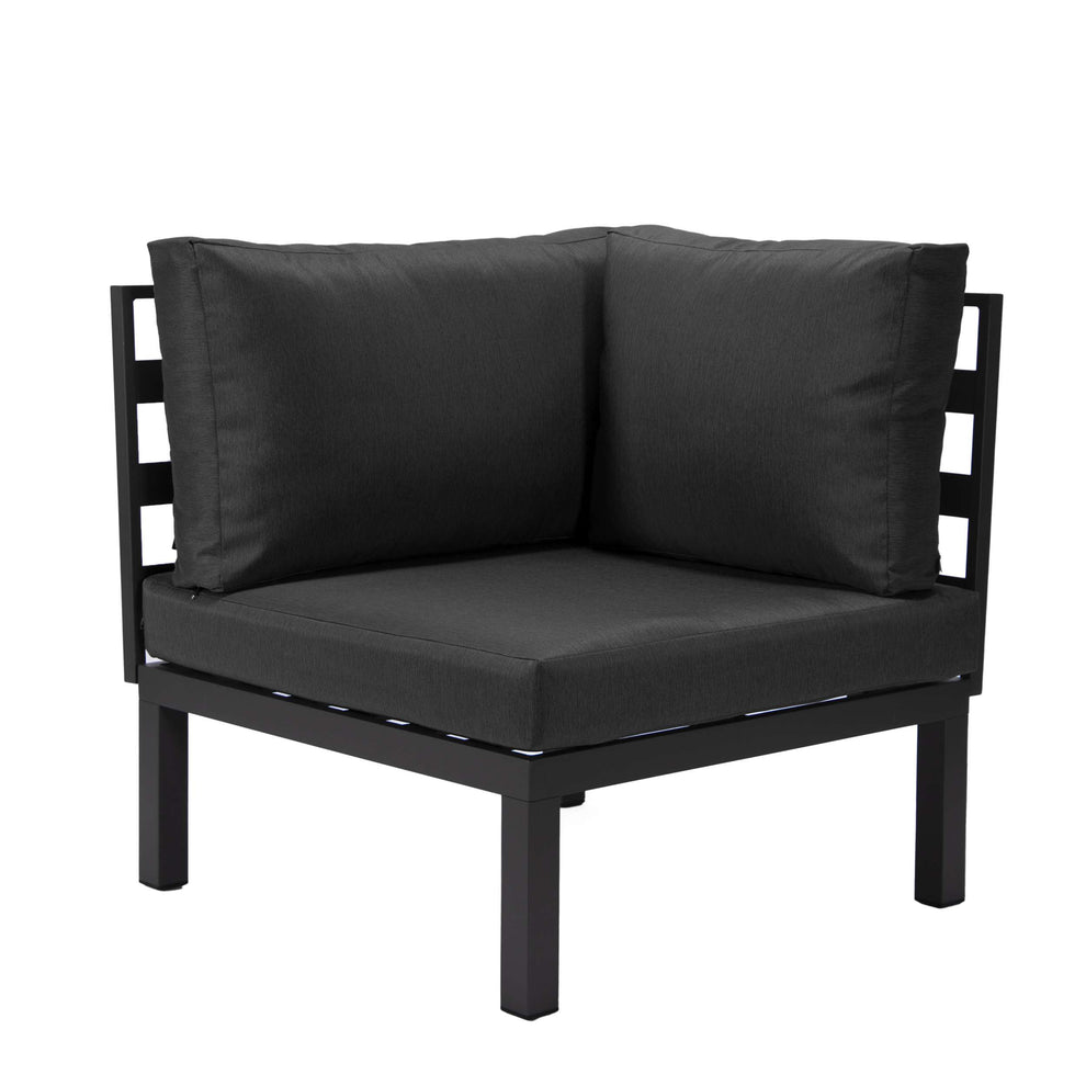 LeisureMod Hamilton 6-Piece Aluminum Patio Conversation Set With Cushions | Outdoor Sofas, Loveseats & Sectionals | Modishstore - 5