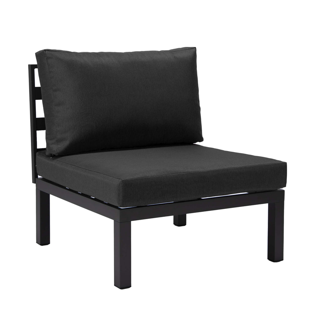 LeisureMod Hamilton 6-Piece Aluminum Patio Conversation Set With Cushions | Outdoor Sofas, Loveseats & Sectionals | Modishstore - 6