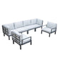 LeisureMod Hamilton 6-Piece Aluminum Patio Conversation Set With Cushions | Outdoor Sofas, Loveseats & Sectionals | Modishstore - 53
