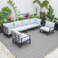 LeisureMod Hamilton 6-Piece Aluminum Patio Conversation Set With Cushions | Outdoor Sofas, Loveseats & Sectionals | Modishstore - 54