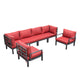 LeisureMod Hamilton 6-Piece Aluminum Patio Conversation Set With Cushions | Outdoor Sofas, Loveseats & Sectionals | Modishstore - 77