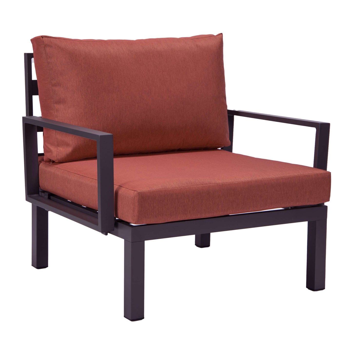 LeisureMod Hamilton 6-Piece Aluminum Patio Conversation Set With Cushions | Outdoor Sofas, Loveseats & Sectionals | Modishstore - 84