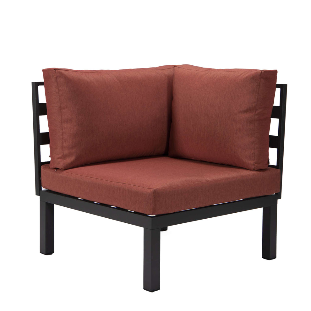 LeisureMod Hamilton 6-Piece Aluminum Patio Conversation Set With Cushions | Outdoor Sofas, Loveseats & Sectionals | Modishstore - 80