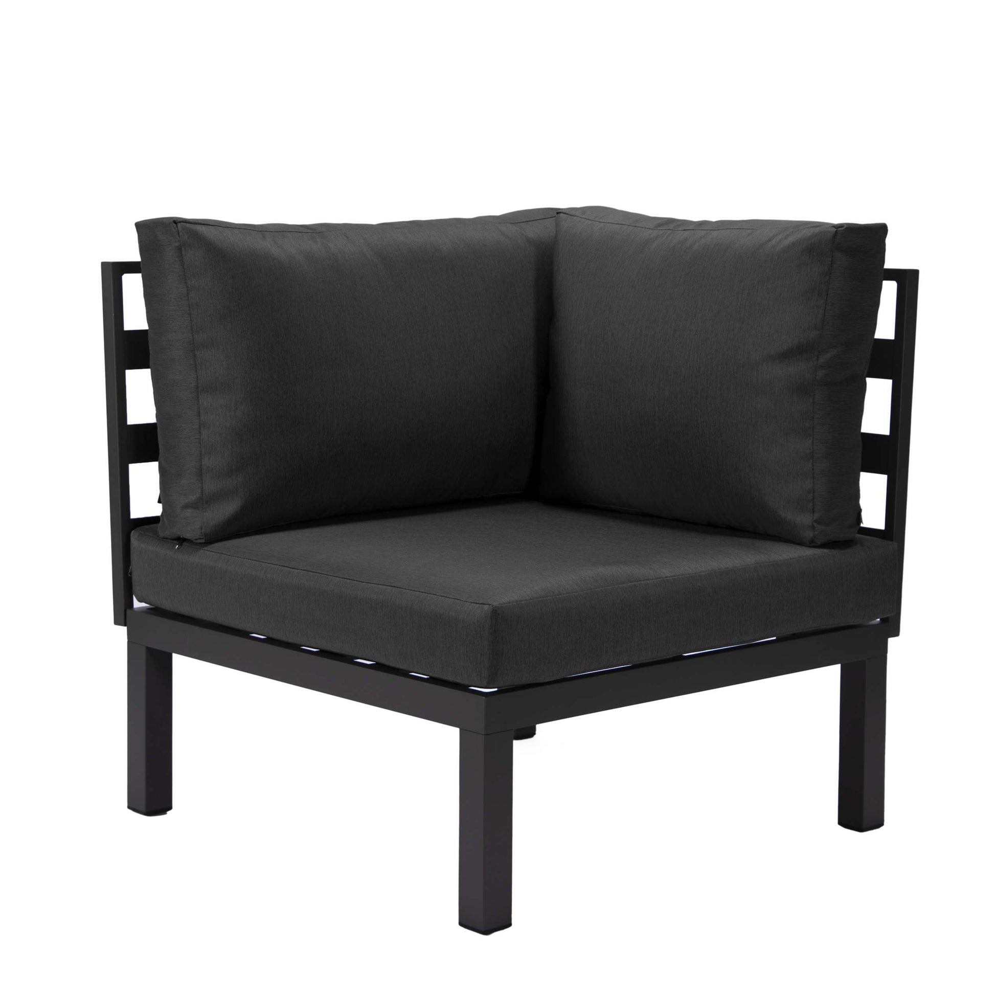 LeisureMod Hamilton 7-Piece Aluminum Patio Conversation Set With Coffee Table And Cushions | Outdoor Sofas, Loveseats & Sectionals | Modishstore - 8