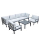 LeisureMod Hamilton 7-Piece Aluminum Patio Conversation Set With Coffee Table And Cushions | Outdoor Sofas, Loveseats & Sectionals | Modishstore - 62