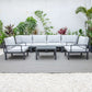 LeisureMod Hamilton 7-Piece Aluminum Patio Conversation Set With Coffee Table And Cushions | Outdoor Sofas, Loveseats & Sectionals | Modishstore - 64