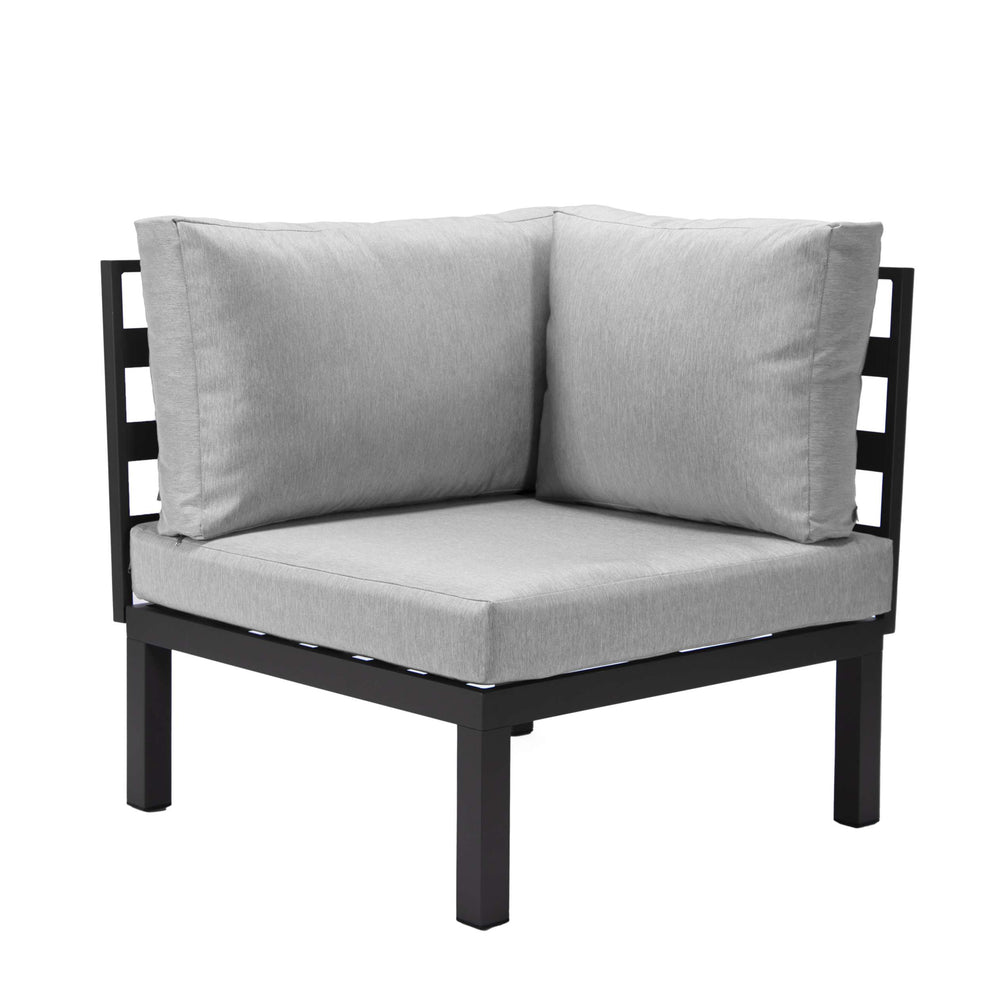 LeisureMod Hamilton 7-Piece Aluminum Patio Conversation Set With Coffee Table And Cushions | Outdoor Sofas, Loveseats & Sectionals | Modishstore - 68