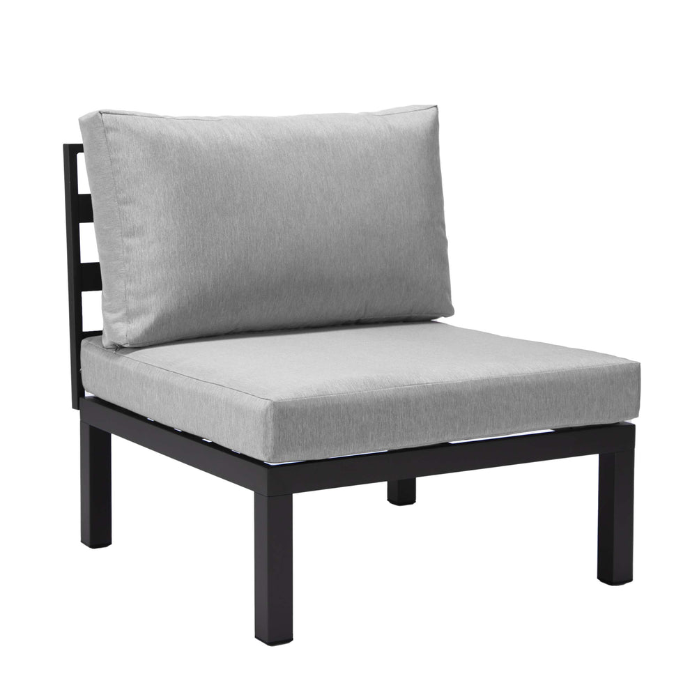 LeisureMod Hamilton 7-Piece Aluminum Patio Conversation Set With Coffee Table And Cushions | Outdoor Sofas, Loveseats & Sectionals | Modishstore - 69