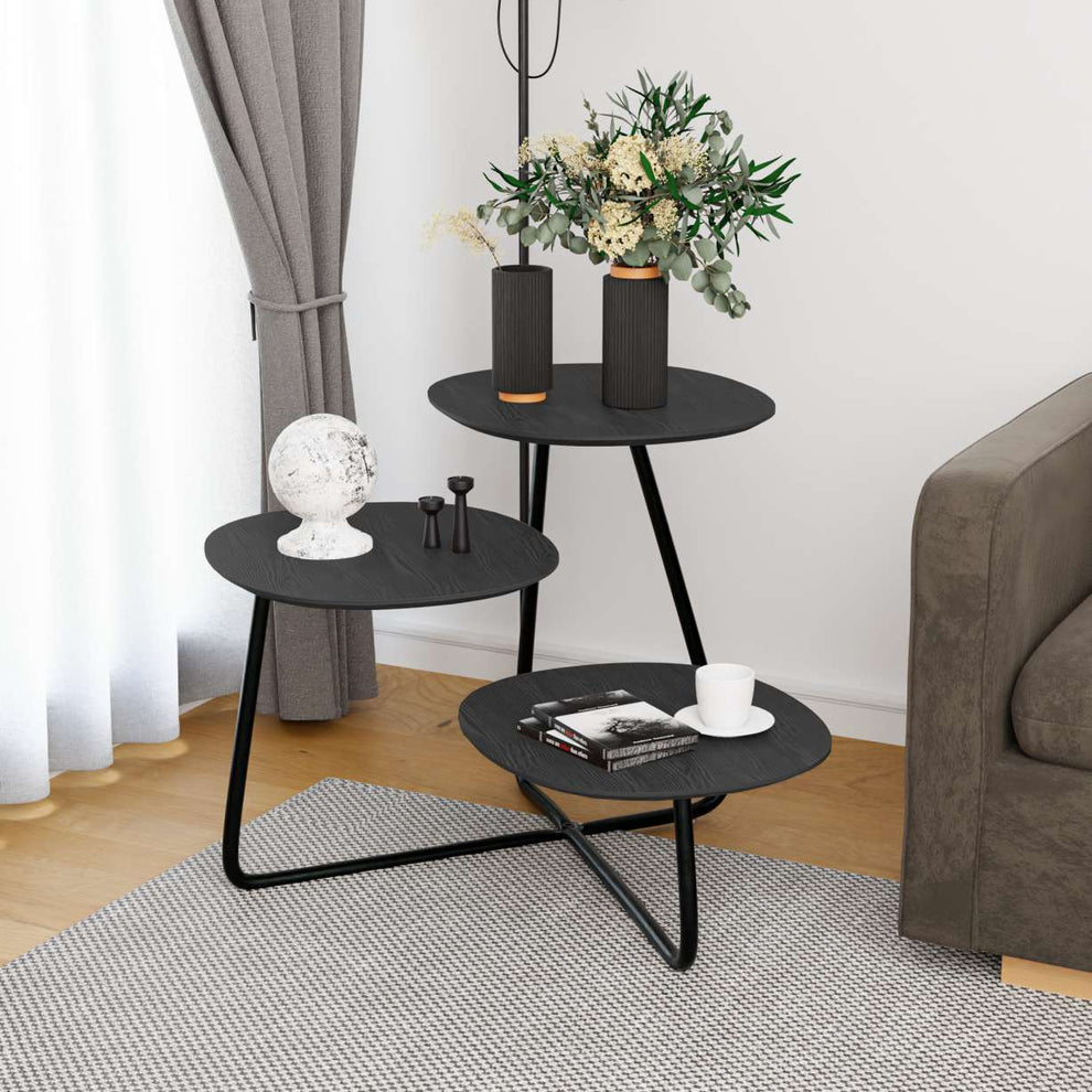 LeisureMod Hazelton Multi-Top End Tables with Manufactured Wood Top and Powder Coated Steel Frame | Side Tables | Modishstore - 15
