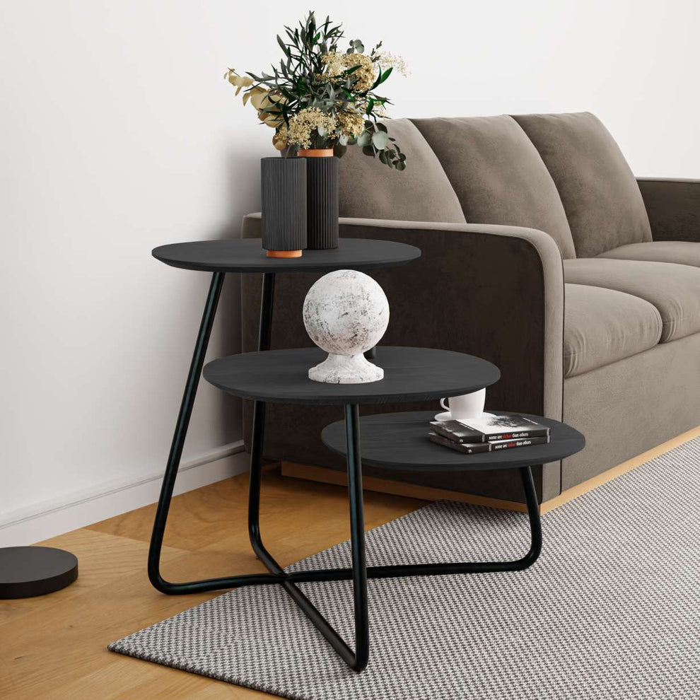 LeisureMod Hazelton Multi-Top End Tables with Manufactured Wood Top and Powder Coated Steel Frame | Side Tables | Modishstore - 14