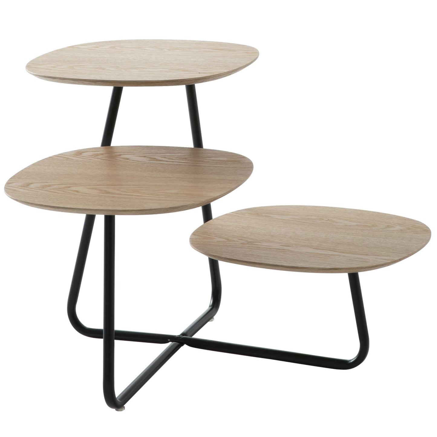 LeisureMod Hazelton Multi-Top End Tables with Manufactured Wood Top and Powder Coated Steel Frame | Side Tables | Modishstore - 4