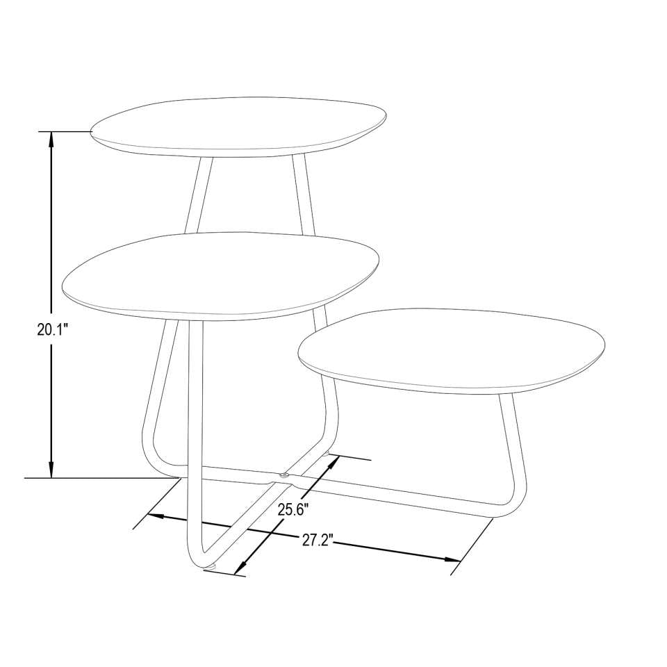 LeisureMod Hazelton Multi-Top End Tables with Manufactured Wood Top and Powder Coated Steel Frame | Side Tables | Modishstore - 26