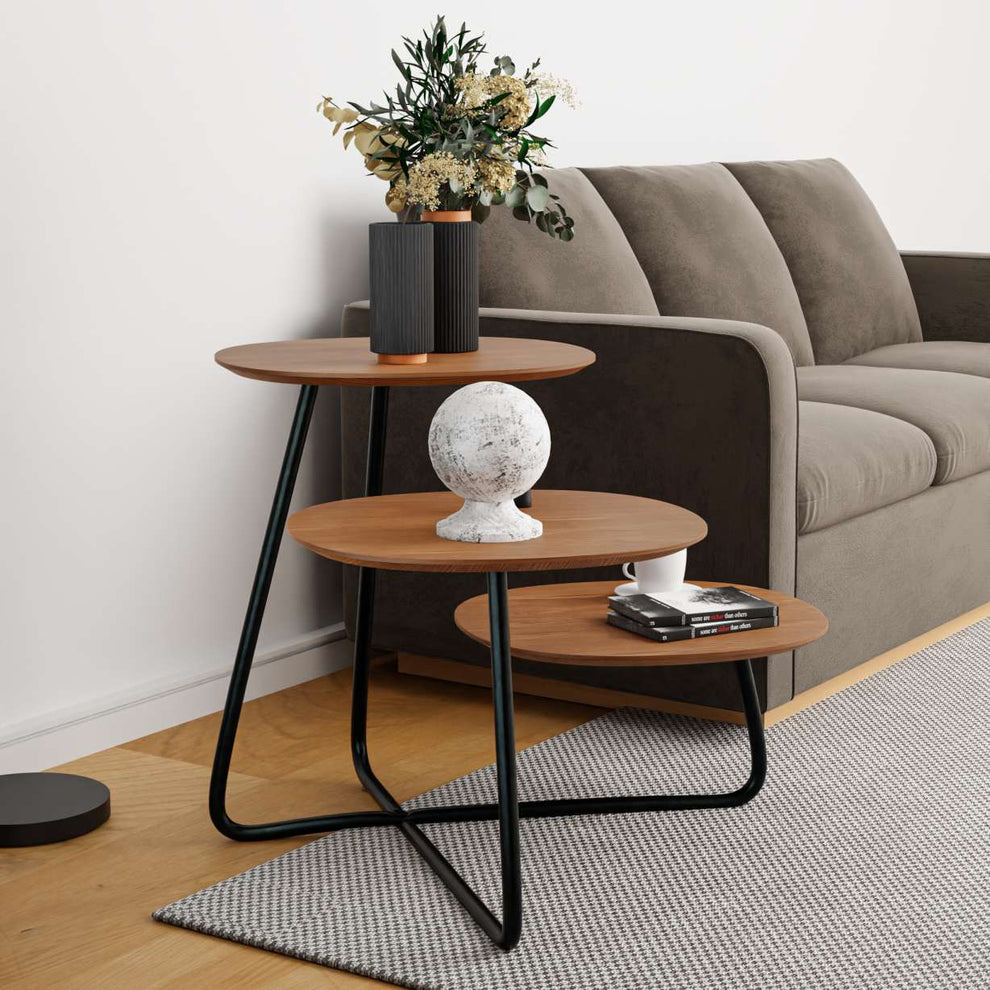 LeisureMod Hazelton Multi-Top End Tables with Manufactured Wood Top and Powder Coated Steel Frame | Side Tables | Modishstore - 25