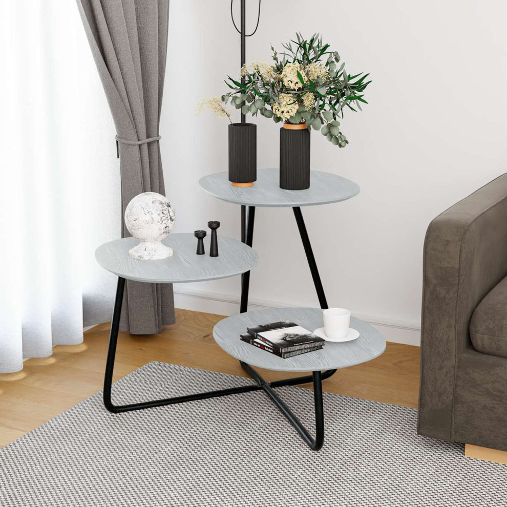 LeisureMod Hazelton Multi-Top End Tables with Manufactured Wood Top and Powder Coated Steel Frame | Side Tables | Modishstore - 36