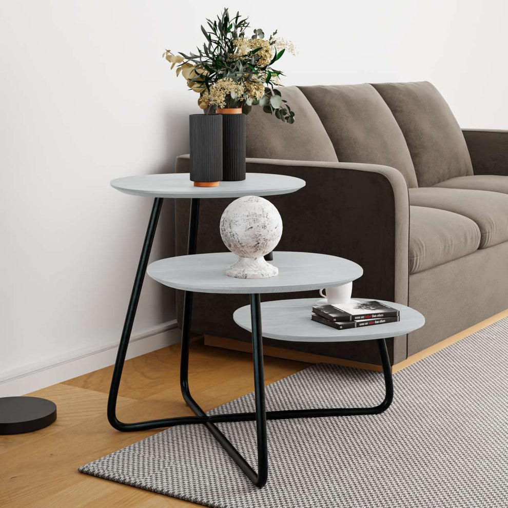 LeisureMod Hazelton Multi-Top End Tables with Manufactured Wood Top and Powder Coated Steel Frame | Side Tables | Modishstore - 35