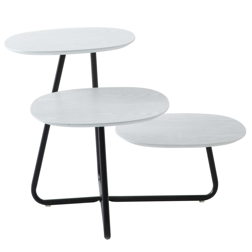 LeisureMod Hazelton Multi-Top End Tables with Manufactured Wood Top and Powder Coated Steel Frame | Side Tables | Modishstore - 42