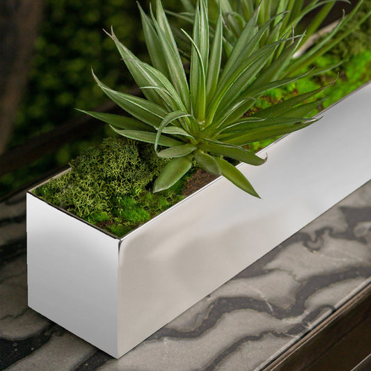 Yucca Mini 2 in Stainless Table Planter By Gold Leaf | Planters, Troughs & Cachepots | Modishstore - 1