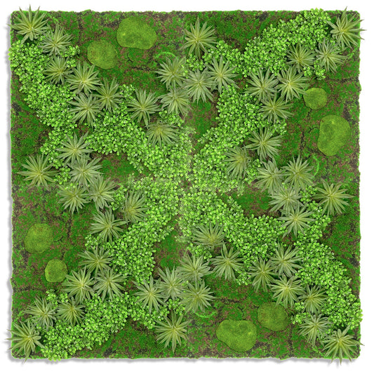 Green Wall, Boxwood & Mini Yucca 49"SQ By Gold Leaf | Wall Art | Modishstore - 1