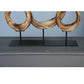 Wood Ring Sculpture x3 on Stand By Gold Leaf | Sculptures | Modishstore - 5