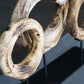 Wood Ring Sculpture x3 on Stand By Gold Leaf | Sculptures | Modishstore - 3