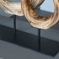 Wood Ring Sculpture x3 on Stand By Gold Leaf | Sculptures | Modishstore - 4