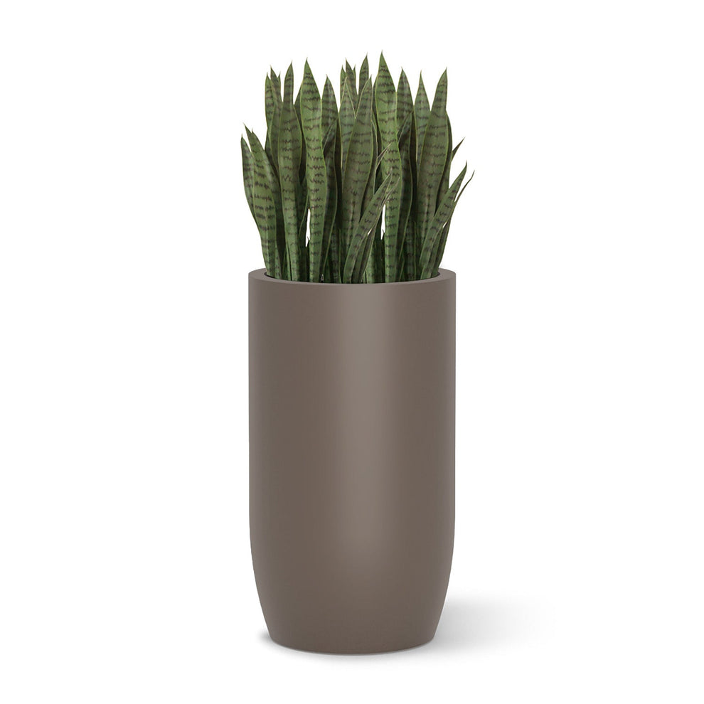 Fiberglass: Barrel 32.6"H Planter, Gunmetal Metallic Satin By Gold Leaf | Planters, Troughs & Cachepots | Modishstore - 3