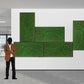 Green Wall, ‘New Wave B', Satin Black Hardwood By Gold Leaf