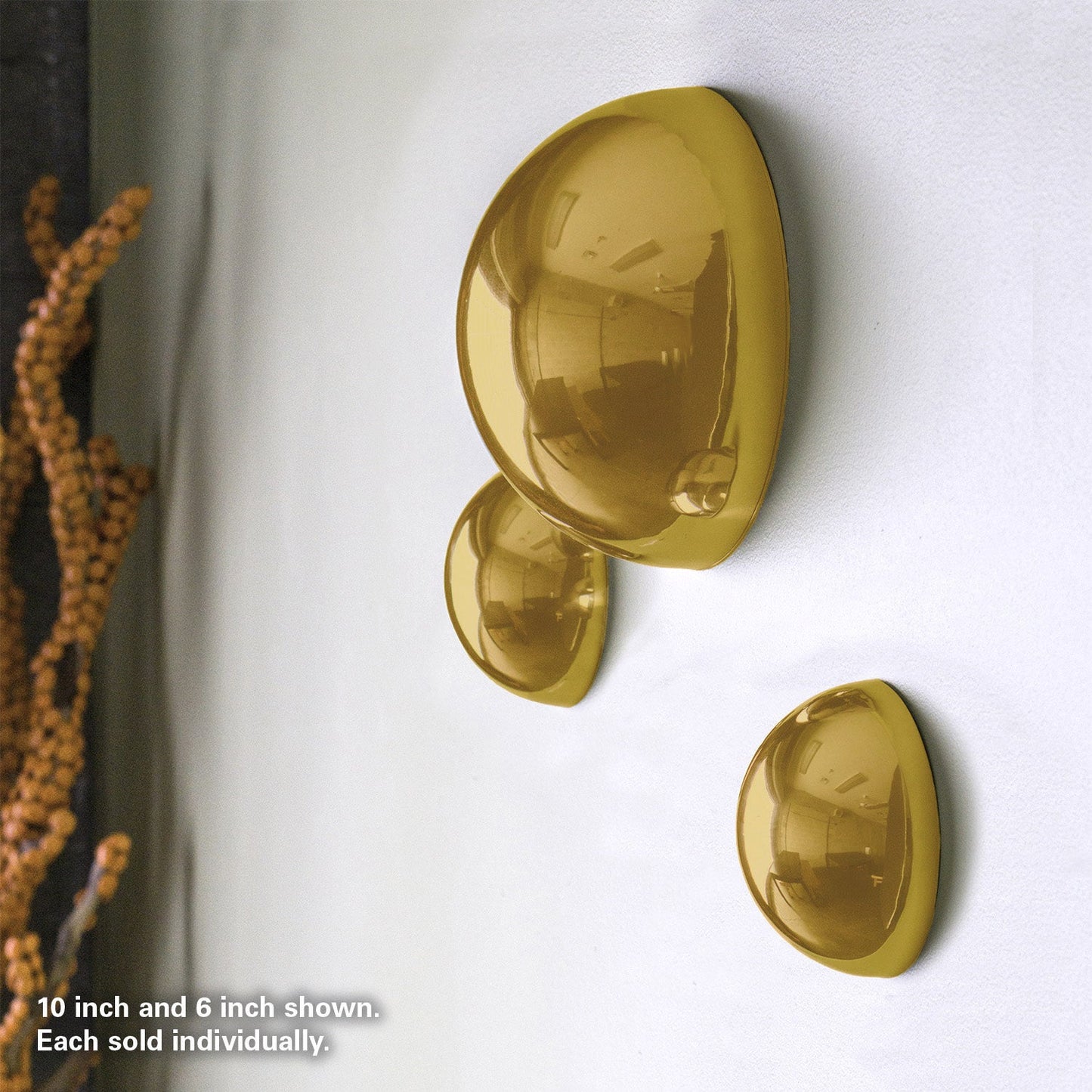 Half Ball 6"D, Gold Gloss By Gold Leaf | Wall Art | Modishstore - 1