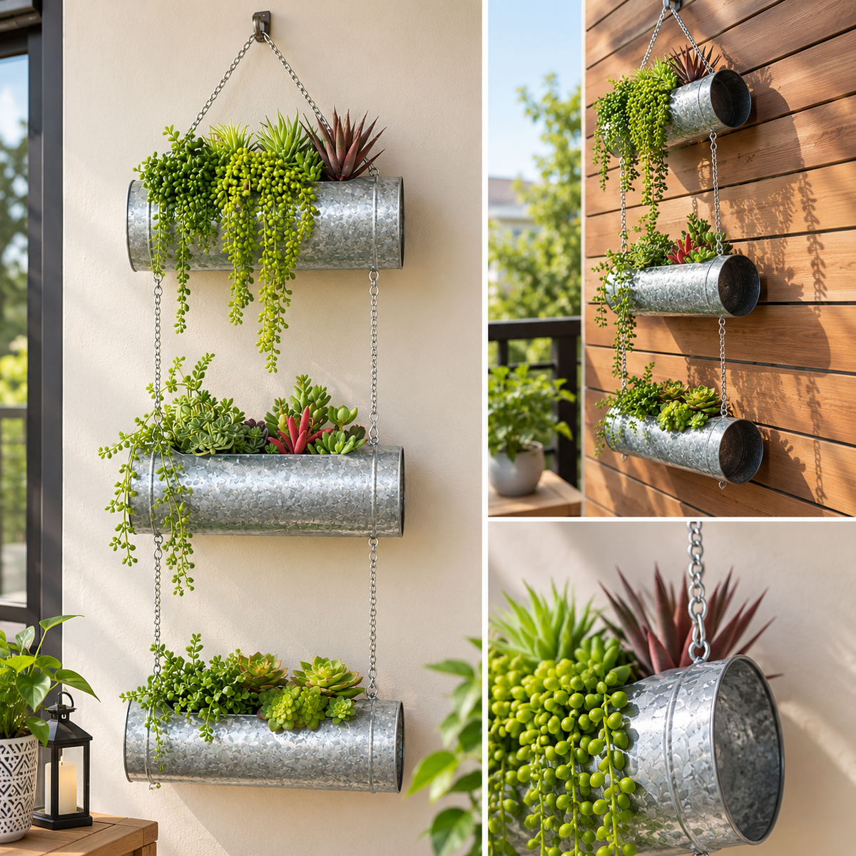 Cera Metal 3 Tiered Hanging Planter/Wall Planter