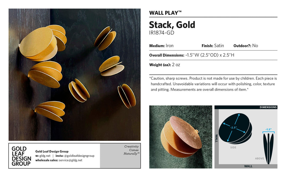 Wall Play™: Stack, Gold By Gold Leaf | Wall Art | Modishstore - 5