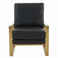 LeisureMod Jefferson Leather Modern Design Accent Armchair With Elegant Gold Frame | Armchairs | Modishstore - 2