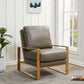 LeisureMod Jefferson Leather Modern Design Accent Armchair With Elegant Gold Frame | Armchairs | Modishstore - 14