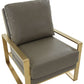 LeisureMod Jefferson Leather Modern Design Accent Armchair With Elegant Gold Frame | Armchairs | Modishstore - 19
