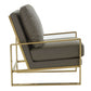 LeisureMod Jefferson Leather Modern Design Accent Armchair With Elegant Gold Frame | Armchairs | Modishstore - 16