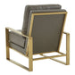 LeisureMod Jefferson Leather Modern Design Accent Armchair With Elegant Gold Frame | Armchairs | Modishstore - 15