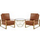 LeisureMod Jefferson Leather Armchair with Gold Frame and Octagon Coffee Table with Geometric Base | Armchairs | Modishstore - 16
