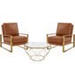 LeisureMod Jefferson Leather Armchair with Gold Frame and Large Octagon Coffee Table with Geometric Base | Armchairs | Modishstore - 14