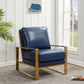 LeisureMod Jefferson Leather Modern Design Accent Armchair With Elegant Gold Frame | Armchairs | Modishstore - 20