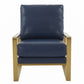 LeisureMod Jefferson Leather Modern Design Accent Armchair With Elegant Gold Frame | Armchairs | Modishstore - 25