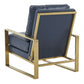 LeisureMod Jefferson Leather Modern Design Accent Armchair With Elegant Gold Frame | Armchairs | Modishstore - 22